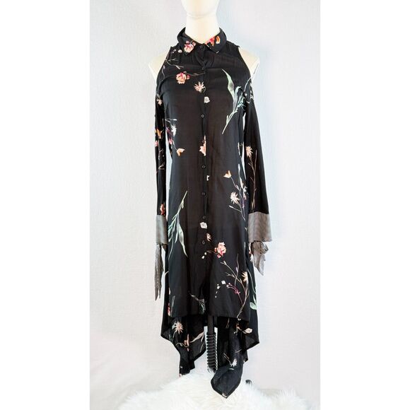 Jaase | Long Sleeve Cold Shoulder High-Low Dress | Sz XS - Picture 1 of 11